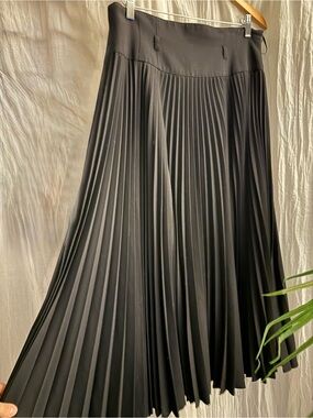 Escada Black Pleated Circle Skirt